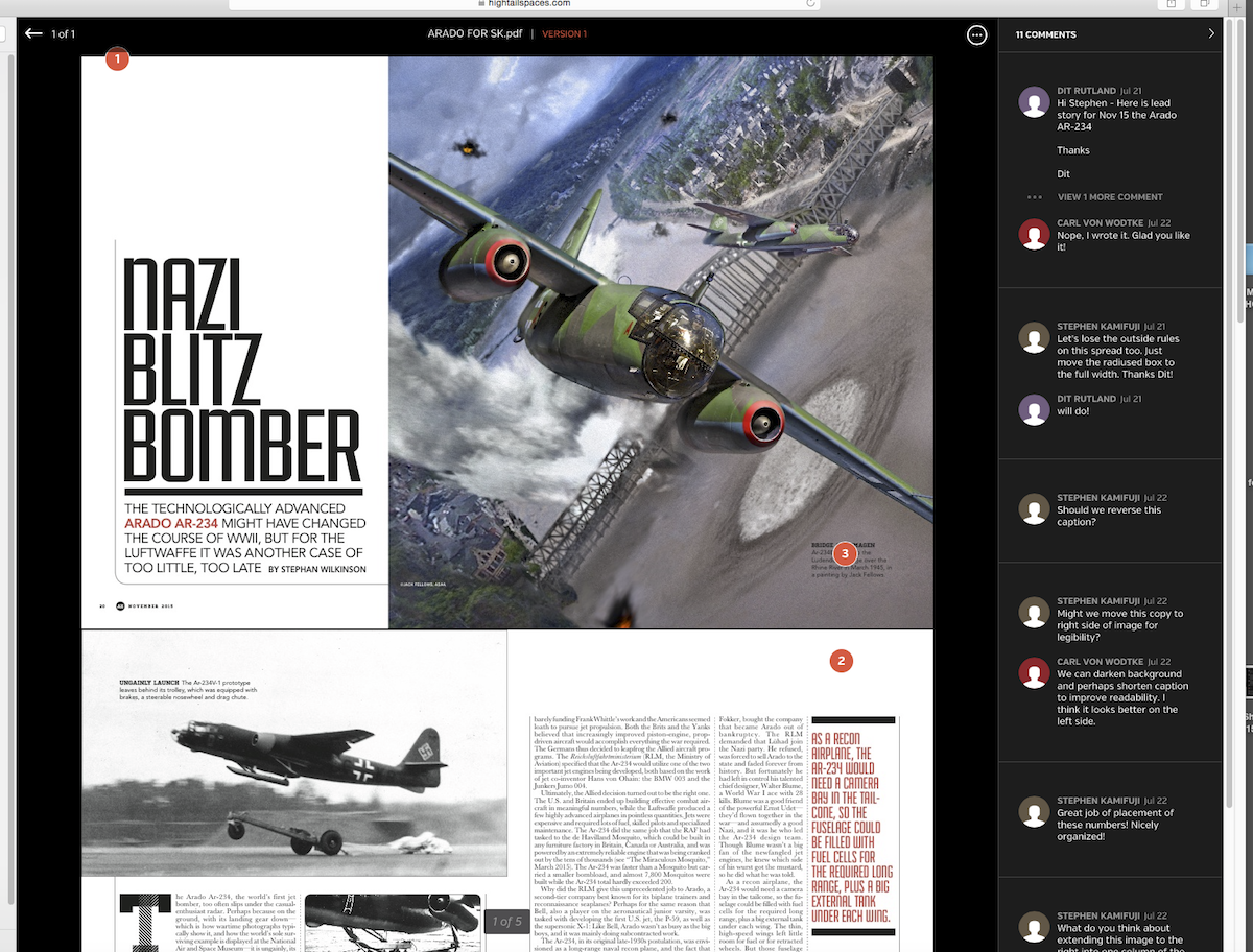 HistoryNet magazine layout on Hightail Spaces