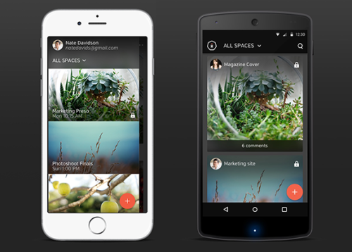 Hightail Spaces mobile app for iOS and Android